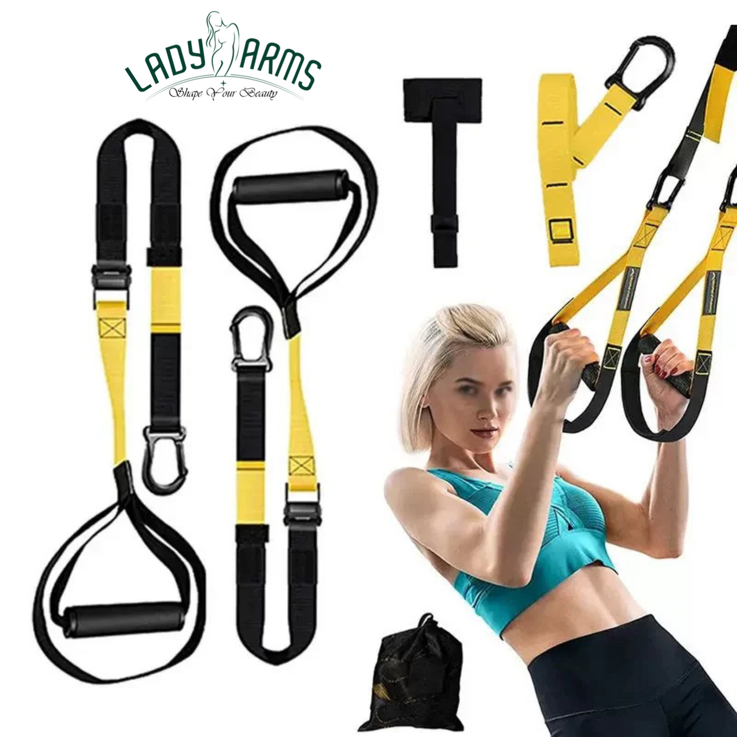 Lady Arms Door Horizontal Bar Sling - Suspension Training Belt for Arm & Strength Workouts | Tension Belt for Home Fitness