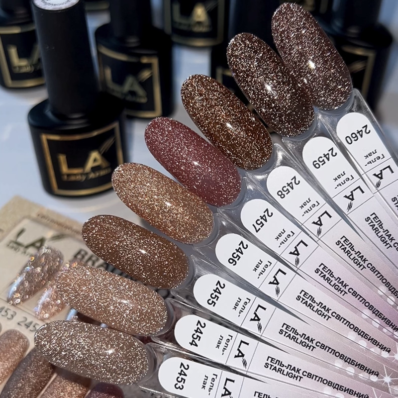 2460 Гель-лак Starlight світловідбивний gel-polish Broun Colection Lady Arms (7 гр.)